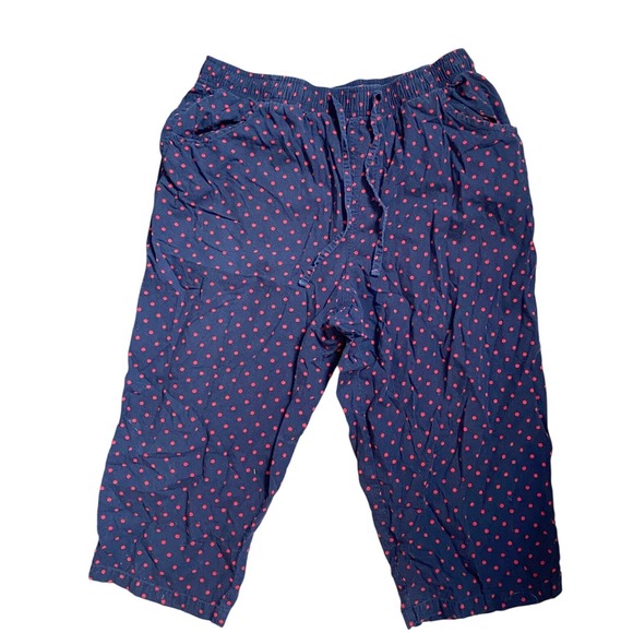 Erika Pants - Polka Dot Cotton Blue Bloomers Capris Pants Large Twee 90s Feminine Groovy Funky